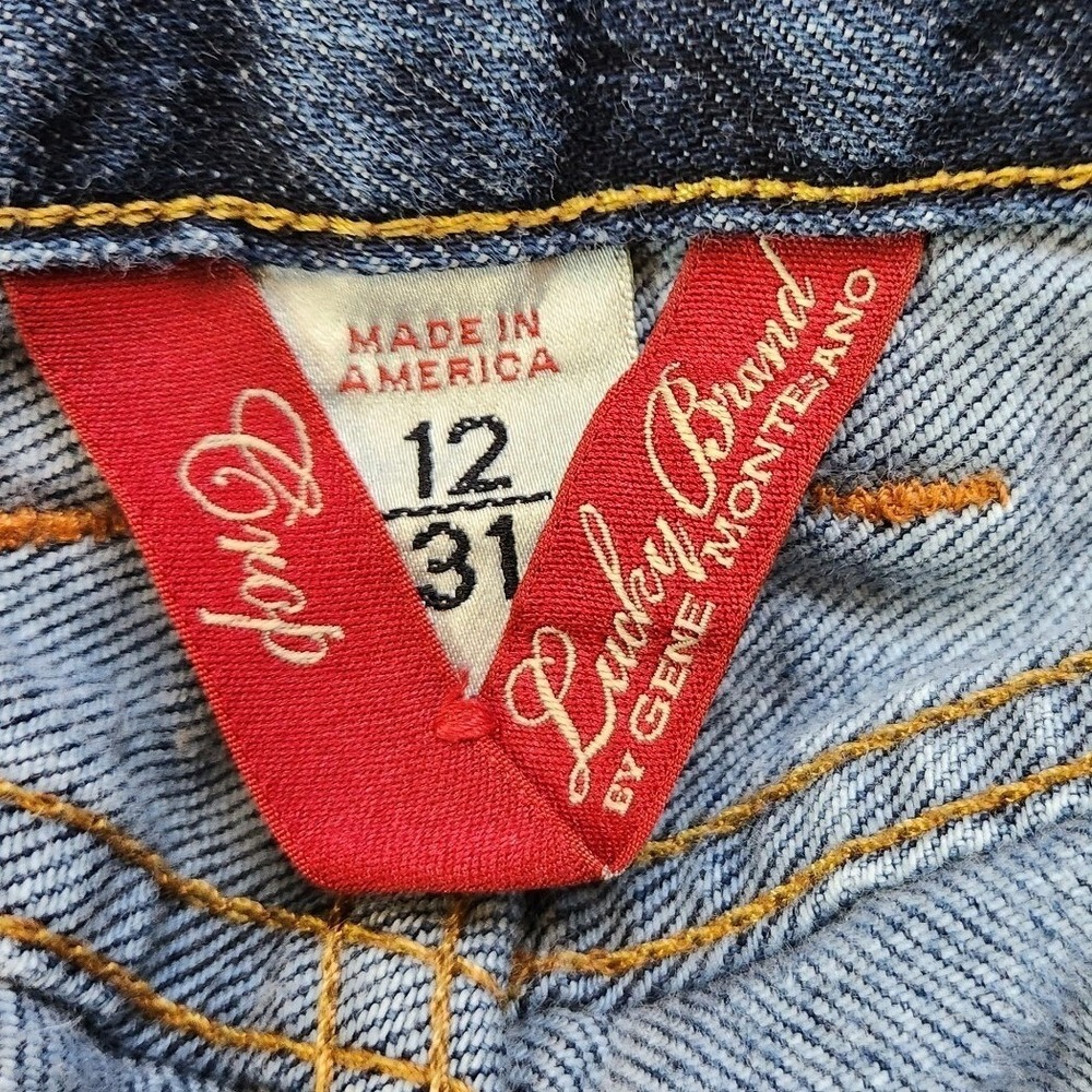 Lucky Brand Jeans Women's 12 Blue Denim Cotton Stretch Straight‎ Leg Made in USA - Picture 10 of 12
